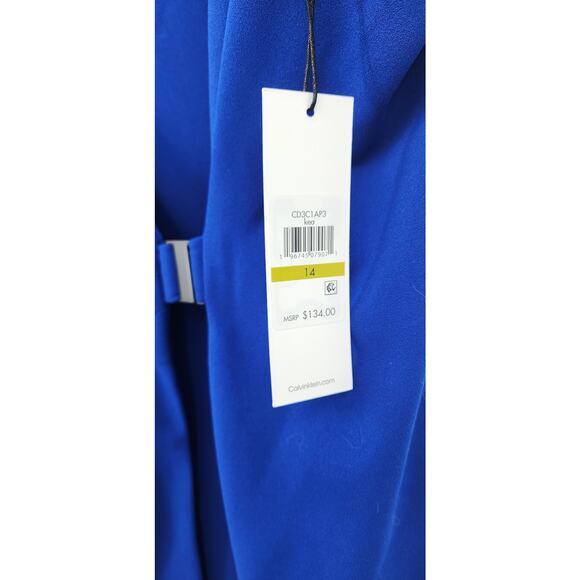 NEW‎ NWT Calvin Klein Kea Blue Sleeveless Event Dress Size 10 - Picture 6 of 6